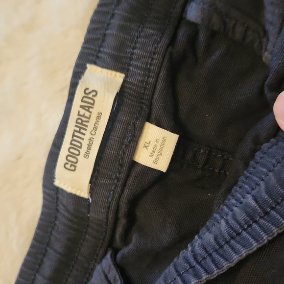 Stretch canvas blue shorts, drawstring, XL - Picture 2 of 3